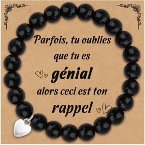 Eryi-Cadeau Femme Bracelet Pierre Naturelle Pour Femme Idee Cadeau Anniversaire Noël Saint Valentin Bracelet De Perle Avec Pendentif En C?ur Pour Maman Fille S?ur Amie Ado Couple - Neuf