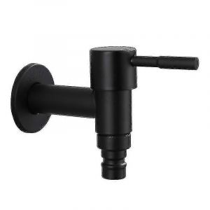 Robinet de jardin mural en acier inoxydable,robinet de lave-linge mural 1 pièce,balcon G1/2 pouce,salle de bain,cuisine,robinet de laveuse de jardin (noir) - Neuf