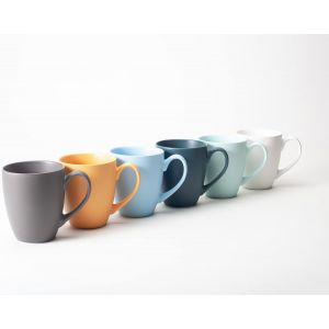 Lot De 6 Grandes Tasses &Agrave; Caf&eacute; En C&eacute;ramique Massive De Qualit&eacute; Sup&eacute;rieure,Volume De 360 Ml Et Grande Poign&eacute;e,Grandes Tasses En Plusieurs Couleurs Et Beau Motif (Multicolore) - Neuf