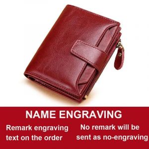 2024 Nouveau Portefeuille Court Pour Femmes Zip Coin Pochette Portefeuille Pour Femmes Nom Gravé Premium Card Case Kpop Portefeuille Pour Femmes.Wine Red Name. - Neuf