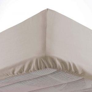 Drap Housse (90 X 190 Cm) Oscar Naturel, Microfibre Unie - Neuf