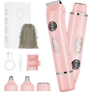 Oayew-Rasoir &Eacute;lectrique Pour Femme, 4 En 1 Rasoir Indolore Rechargeable Avec Peigne &Agrave; Dents, Tondeuse Femme Indolore, Tondeuse &Agrave; Poils De Nez Sans Fil Pour La Visage, Bras, Jambes, Aisselles, Bikini - Neuf