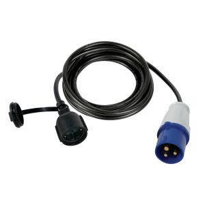 C&acirc;ble Adaptateur, H07RN-F 3G2.5, 3 m, 16 A/230 V, 3680 W, CEE vers Type F, Usage int&eacute;rieur et ext&eacute;rieur, Caoutchouc, Bleu - Neuf