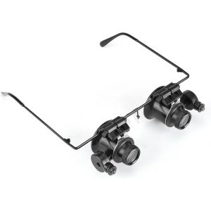 Kal-Qiterr Montre De Réparation Loupe, Lunettes Professionnelles 20x Loupe Loupe Montre Bijoutier Outil De Réparation Led Lentille De Lumière Loupe - Neuf