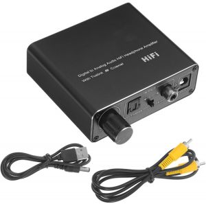 Convertisseur Audio à Analogique Adaptateur Audio Facile à Utiliser pour Stéréo et Amplificateur Qualité Préservée - Neuf