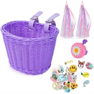 Kal-Panier Velo Enfant, Panier De Guidon De Vélo Enfant, Tricotage À La Main Panier Vélo Pour Filles Garçons - Neuf
