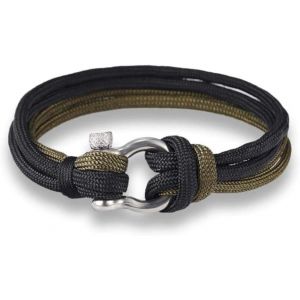 Kalanka-Bracelet Nautique Manille En Acier | Homme Et Femme | Cuir D'acier Inoxydable - Neuf