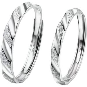 Kahfl-Bague Couple Pour Hommes Et Femmes,925 Argent Sterling Bagues Fian&ccedil;ailles,Alliance Mariage R&eacute;glable Avec Oxyde De Zirconium Swarovski,Cadeau De No&euml;l De Saint-Valentin De Mariage - Neuf