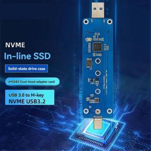 Adaptateur SSD M2 Bo&icirc;tier NVMe M.2 vers USB3.2 pour NVME PCIE M Key SSD NVME vers USB3.0/TYPE-C Conve - Neuf