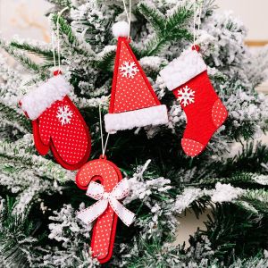 12 d&eacute;corations de No&euml;l Pendentif chapeau de No&euml;l petit pendentif - Neuf