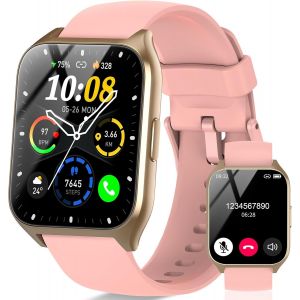 Montre Connect&eacute;e Homme Femme avec Appel Bluetooth, 1.85"" Montre Intelligente avec Podometre/Sommeil/Cardiofrequencemetre, 112+ Sportifs Smartwatch, IP68 &Eacute;tanche Montre Connectee, Rose - Neuf