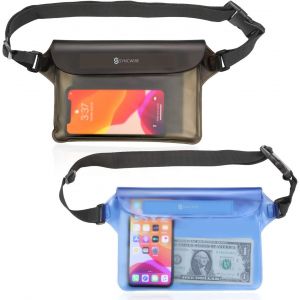 KALANKA-Syncwire Pochette Étanche Téléphone Portable - Lot de 2 - Sacoche Smartphone Imperméable Sac Banane, Banane Waterproof Sangle Réglable, Housse Etanche à Ceinture ¿pour Plage, Nage, Pêche, Kay - Neuf