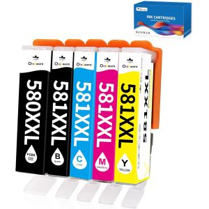 CMJAAGUR-Cartouche 580 581 Xxl Compatible Pour Canon Pgi-580 Cli-581 Xxl Cartouche Encre Pour Cartouche 580 581 Multipack Pixma Tr7550 Ts705 Ts705A Ts6350 Ts6350A Ts6351 Ts6351A Ts6250 Ts615[M427] - Neuf