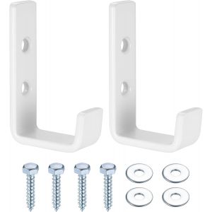 MEVRONISSHOP-2 Pcs Crochet Mural Garage, Crochet Mural a Visser, Crochets Muraux Robustes, Support Velo Mural Garage, Crochets en J pour Garage, Crochets de Rangement pour Accrocher Objets Encombrant - Neuf