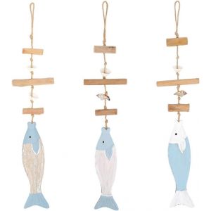 D&eacute;coration Murale En Bois Sculpt&eacute;e &Agrave; La Main Motif Poisson Style Vintage Th&egrave;me &Eacute;t&eacute; Oc&eacute;an Plage Rustique Nautique Pour La Maison La Chambre &Agrave; Coucher La Salle De Bain - Neuf