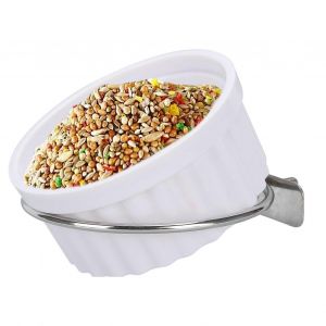 Cage &Agrave; Oiseaux Chargeur Interne Chargeur Et Les Buveurs Pour Les Oiseaux En Cage Buveurs Et Bol De Nourriture Pour Les Perruches, Cockatiels, Perruches, Ins&eacute;parables, Canaries, Blanc - Neuf