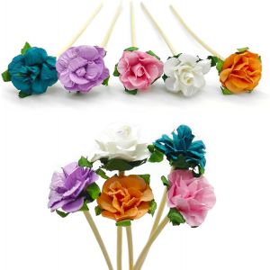 Tianyi-10pcs Parfum B&acirc;tons Parfum B&acirc;tons Diffuseur Fleurs Roses Papier B&acirc;tons Diffuseur D'ar&ocirc;me Remplacement Diffuseur Bois B&acirc;tons Rotin B&acirc;tons Diffuseur Parfum Spa Bureau Domicile - Neuf