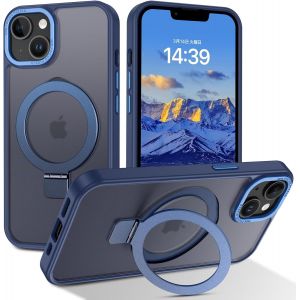 Mag-Safe Coque pour iPhone 13 Mini avec support magn&eacute;tique et anneau de support magn&eacute;tique en TPU mat sans fil fin pour iPhone 13 Mini 5,4"" Noir - Neuf