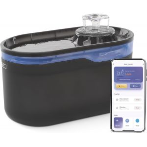 Gosmart Fontaine Pour Chat 2,6 L Avec Syst&egrave;me De Filtration &iquest; Fontaine &Agrave; Eau Potable Pour Chien Et Chat Avec Application &iquest; Fontaine D'eau Potable &iquest; Fontaine D'eau Pour Animaux De Compagnie - Neuf