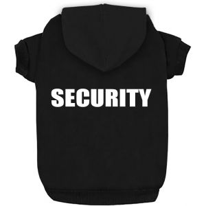 Kalanka-V&ecirc;tements Pour Chien Sweats &Agrave; Capuche Security Imprim&eacute; V&ecirc;tements Sweat-Shirt Chaud Manteau De Veste En Coton Pour Petit Chien Moyen Chat Noir S - Neuf