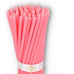 Kalanka-Bougies En Cire D'abeille Pure, Orthodoxes Bougies Naturelles Pour La Pri&egrave;re &Agrave; L'eglise, Rituales, La M&eacute;ditation, D&eacute;coration Pour Le G&acirc;teau D'anniversaire, Lot De 50 (Rose) - Neuf