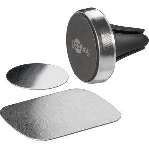 Goobay 38685 Kit Universel de Support Magn&eacute;tique au Design Ultraplat, Noir/Argent, 35mm Diam&egrave;tre - Neuf
