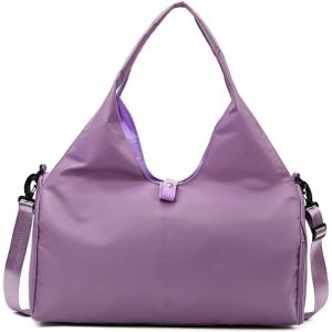 Acdsgd-Sac De Sport Pour Femme Avec Compartiment &Agrave; Chaussures Et Poche Humide, Grand Sac Pour Tapis De Yoga Avec Sangle De Tapis R&eacute;glable, Fourre-Tout De Week-End, Violet - Neuf