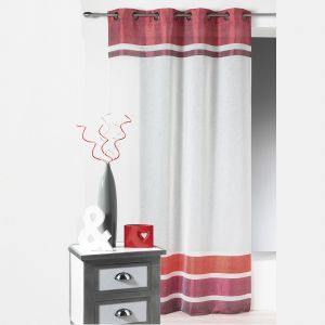 Voilage En &Eacute;tamine &Agrave; Parements Haut Et Bas Ray&eacute;s - Neuf