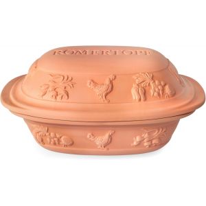 Subzonal-R&ouml;mertopf Rustico Cocotte Non &Eacute;maill&eacute;e En Argile Naturelle 3 L Env. 33,5 X 25 X 18 Cm Cuisson Sans Graisse Pour Jusqu'&agrave; 4 Personnes Passe Au Four Et Au Micro-Ondes Passe Au Lave-Vaisselle R&ouml; - Neuf