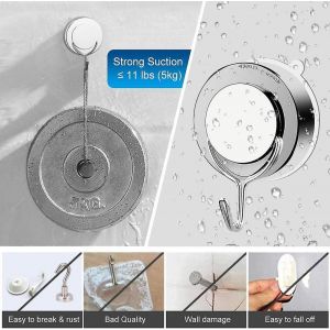 Crochet à ventouse sous vide pour salle de bain toilette cuisine puissant serviette crochet douche peignoir crochet en stainle - Neuf