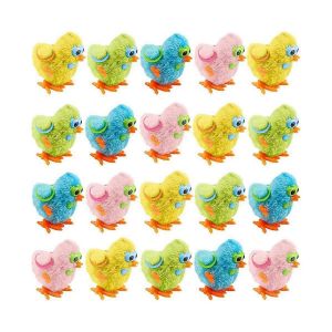 20 Pack P&acirc;ques Wind Up Chick Toys Color&eacute; Sauter Mignon Peluche Poulet Hopping Windups Lunettes Ch - Neuf