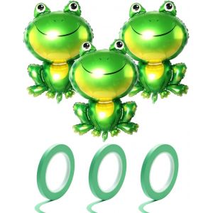ChicSlick-3 Pièces Ballons À Pied En Grenouille - Gros Ballon En En Forme De Grenouille Fête Jungle Baby Shower Enfants(Livré Avec 3 Cordes)[X819] - Neuf
