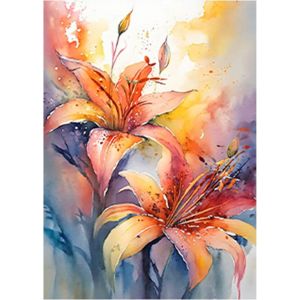 Ayuhr-Diamond Painting Fleur De Lys 40x50cm Diamant Painting Fleur De Lys Diamond Painting Lis Broderie Diamant Bouquet De Fleurs Peinture Diamant Fleurs Rouge Painting Plante Fleur Décoration - Neuf
