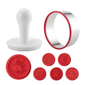 Ventes Promotionnelles Paquet De 6 Biscuits Avec Poignées Gâteau Desserts Réglable Pressable Diy Bakinoutils Pour Les Vacances De Noël Maison Et Cuisinerouge - Neuf