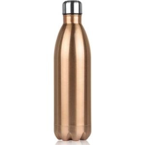 Bouteille D'eau Acier Inoxydable, Gourde Isotherme Gourde Inox Sans Bpa Isol&eacute; &Agrave; Bouteille Isotherme Pour Froide Pendant 24heures, Chaude Pendant 12 Heures (Marbre Bleu, 500ml) - Neuf
