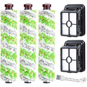 NouvelHorizonstore-Lot Remplacement 3 Brosse Rouleau + 2 Filtres BISSELL Crosswave 17132 et 2225N Series pour Familles avec Animaux Domestiques Fumeurs Accessoires Aspirateur Bissell Crosswave - Neuf