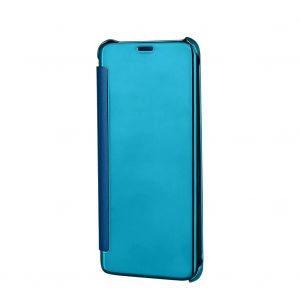 Housse De T&eacute;l&eacute;phone Antichoc Transparent Pc Miroir Dur Rabattable Pour Samsung Galaxy S8plus Bleu Clair - Neuf