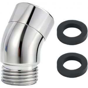 JGD-Adaptateur de Pommeau de Douche 135 Degr&eacute;s, Raccord de Tuyau Universel 1/2 Pouce, Coude Orientable Chrom&eacute; Anti-Fuite, Pi&egrave;ce Articul&eacute;e pour Douchette Murale et Flexible de Douche - Neuf