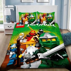 Parure De Lit Avec Housse De Couette Et Imprime Numérique 3d De Dessin Anime N-Ninjago, L-Legoes, Cadeau Idéal Pour Jeunes Enfants Et Filles - Neuf