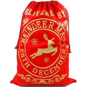 Grand Sac De Père Noël Rouge - Sac Cadeau À Cordon De Serrage Style Courrier De Renne De Noël - Neuf