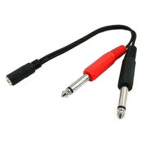 C&acirc;ble adaptateur 3,5 mm &agrave; 2 Jack 6,5 mono C&acirc;ble audio C&acirc;ble adaptateur 2 x 6,35 mm - Neuf