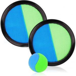 KAL-Balle Raquette Scratch Jeux, Jeu De Balles Lancer Et Attraper Pour Enfants Avec 2 Pagaies Et 1 Balles Jeu Catch Ball Et Toss Pour Jardin, Extérieur, Piscine, Plage, Cour - Neuf