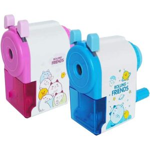 lbgwp60-Taille-Crayon À Manivelle Mode Manuel 2 Packs Manivelle Machine À Tailler Avec Conteneur Pour Enfants Etudiants Ecole Maison Bureau Studio Cadeau (Bleu+Rose) - Neuf