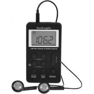 Fm Radio Num&eacute;rique,Mini Am/Fm 2 Bandes St&eacute;r&eacute;o Radio De Poche Avec &Eacute;cran Lcd Et &Eacute;couteurs Batterie Rechargeable Mini R&eacute;cepteur Num&eacute;rique Pour Voyage. - Neuf
