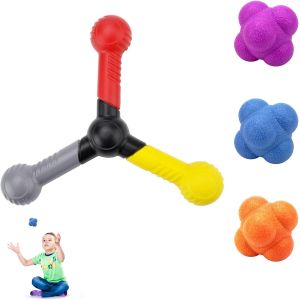 Jgd-Reactive Catch Trainer Lot De 4 Balles De R&eacute;action Comprenant 1 Entra&icirc;neur, 3 Balles De R&eacute;action Sportives, Pour Am&eacute;liorer La Mobilit&eacute;, Les R&eacute;flexes, La Coordination ?il-Main Pour Le Sport Et Le - Neuf