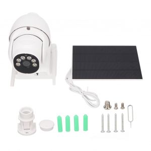 Cameras de securite solaires HD 1080p, connexion a distance, rotation a 360 degres, vision nocturne, kit pour la maison - Neuf