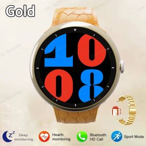 Montre Intelligente 2.09 Pouces Amoled &Eacute;cran Bluetooth Appel Boussole Tracker Hommes Montres De Sport Moniteur De Sant&eacute; Femmes Smartwatch &Eacute;tanche.Gold49Szstrap. - Neuf