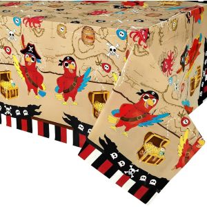 Sjzg-Nappe Pirate - 2pcs Nappe Avec Carte Au Tr&eacute;sor Des &Icirc;les D&eacute;coration De F&ecirc;te Nautique Rectangulaire Pour Enfants D&eacute;corer Th&egrave;me Pirate 137 X 274 Cm - Neuf
