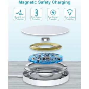 Chargeur Induction Iphone Pour Apple Iphone 16 Pro Max/15 Pro Max/15 Plus/14 Pro Max/13/12 Mini/11,Chargeur Mag-Safe Chargeur Iphone Induction Chargeur Sans Fil Iphone Chargeur Magn&eacute;tique - Neuf