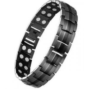 Bracelet Magnétique De Thérapie Ultra-Résistant ¿ Soulagement Des Douleurs Arthritiques Et Du Syndrome Du Canal Carpien Pour Hommes ¿ Longueur Réglable (Noir) - Neuf